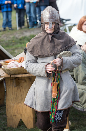 KRAKOW, POLAND - APR 7, 2015: Unidentified participants of Rekawka - Polish tradition, celebrated in Krakow on Tuesday after Easter. Currently has the character of festival historical reconstructionのeditorial素材