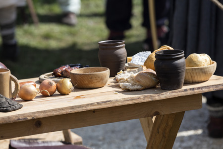 Cracow, Poland. Knight camp during the traditional Medieval festival