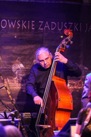 CRACOW, POLAND - OCTOBER 30, 2015: Boba Jazz Band playing live music at The Cracow Jazz All Soulsâ Day Festival in Jaszczury Club. Cracow. Polandのeditorial素材