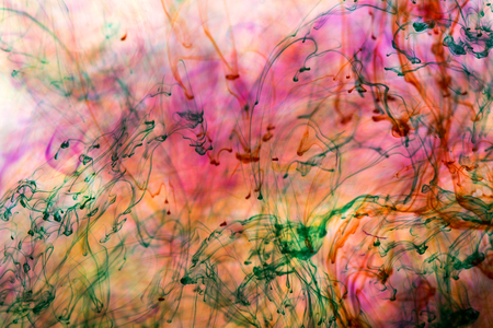 Acrylic colors and ink in water. Abstract background.の写真素材