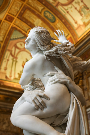 ROME, ITALY - JUNE 14, 2015:  baroque marble sculptural group by Italian artist Gian Lorenzo Bernini, Rape of Proserpine in Galleria Borghese, Rome, Italyのeditorial素材