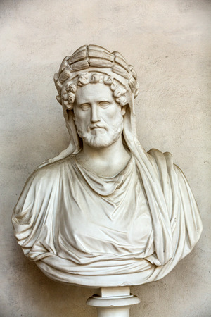 Ancient bust of the man in the baths of Diocletian in Rome. Italyのeditorial素材