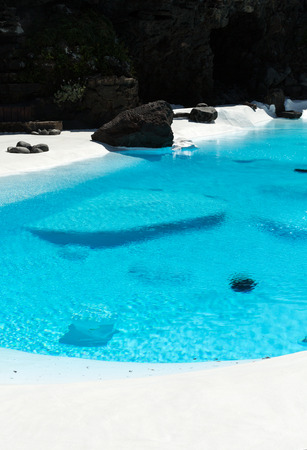 Swimming pool in the Jameos del Agua. Lanzarote.Spain.のeditorial素材