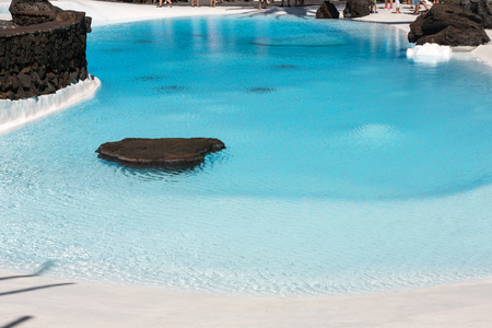 Swimming pool in the Jameos del Agua. Lanzarote.Spain.のeditorial素材