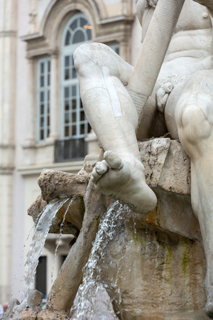 The Fountain of the Four Rivers - Piazza Navona, Rome, Italyのeditorial素材