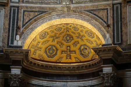Pantheon in Rome, Italy. Pantheon was built as a temple to all the gods of ancient Rome, and rebuilt by the emperor Hadrian about 126 AD.のeditorial素材