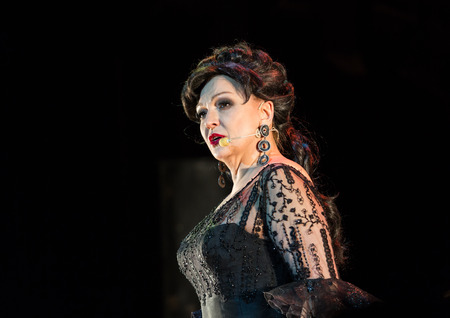 CRACOW, POLAND - FEB 27, 2016: Spectacle featuring Filharmonia Futura and M.  Walewska - Opera Is Life, or in other words: lies, love, betrayal and death in the greatest opera dramas of all timesのeditorial素材