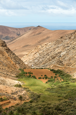 view of a landscape of Fuerteventura from Lookout Risco de las Penas, Canary Islands,の写真素材