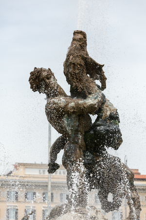 The Fountain of the Naiads on Piazza della Repubblica in Rome. Italyの写真素材