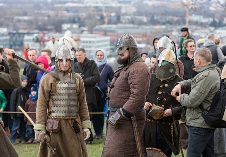 KRAKOW, POLAND - MARCH 29, 2016: Unidentified participants of Rekawka - Polish tradition, celebrated in Krakow on Tuesday after Easter. Currently has the character of festival historical reconstructionのeditorial素材