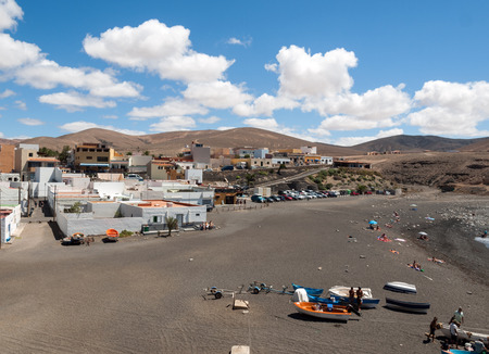 black sand beach in Ajuy, Fuerteventura, Canary Islands, Spainのeditorial素材