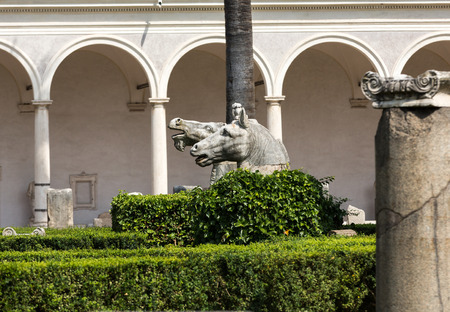 The baths of Diocletian (Thermae Diocletiani) in Rome. Italyのeditorial素材