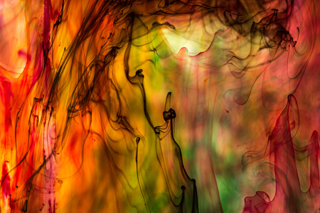 Acrylic colors and ink in water. Abstract background.の写真素材