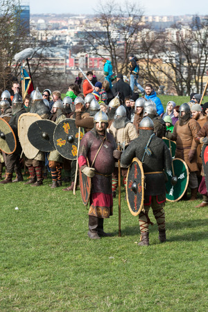 KRAKOW, POLAND - MARCH 29, 2016: Unidentified participants of Rekawka - Polish tradition, celebrated in Krakow on Tuesday after Easter. Currently has the character of festival historical reconstructionのeditorial素材