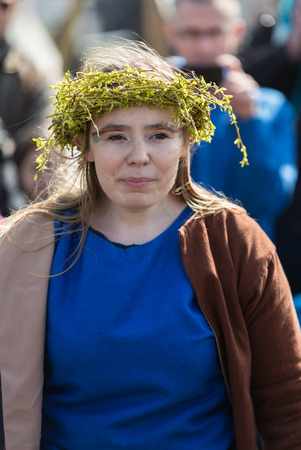KRAKOW, POLAND - MARCH 29, 2016: Unidentified participants of Rekawka - Polish tradition, celebrated in Krakow on Tuesday after Easter. Currently has the character of festival historical reconstructionのeditorial素材