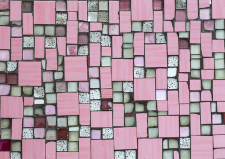 Colorful mosaic on the wall, abstract glass background.の写真素材