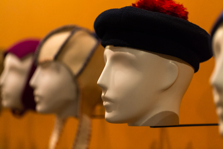 CRACOW, POLAND - JANUARY 24, 2016: Exhibition titled Fashionable in Communist Poland which reflects the unique character of fashion in the post-war decades. National Museum, Cracow, Polandのeditorial素材