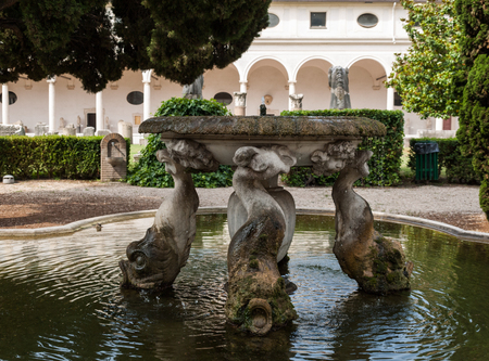 Fountain in the baths of Diocletian (Thermae Diocletiani) in Rome. Italyの写真素材