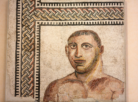 Ancient mosaic in  baths of Diocletian (Thermae Diocletiani) in Rome. Italyのeditorial素材