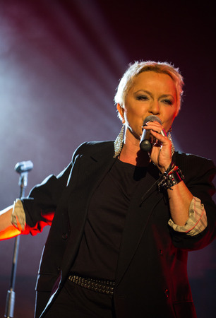 CRACOW, POLAND - NOV EMBER 6, 2016: Symphonica 2 Made in Poland  The music of cult, of underground, rock, metal- and punk Polish groups from years 80-these performed  by musicians and soloists Filharmonia Futura on stage cinemas Kiev in Cracow. O/p Malgorのeditorial素材