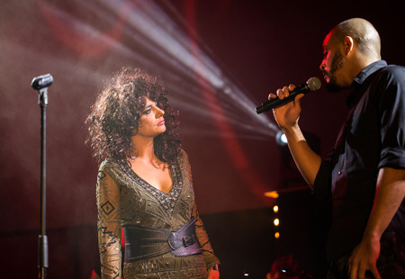 CRACOW, POLAND - NOV EMBER 6, 2016: Symphonica 2 Made in Poland  The music of cult, of underground, rock, metal- and punk Polish groups from years 80-these performed  by musicians and soloists Filharmonia Futura on stage cinemas Kiev in Cracow.のeditorial素材