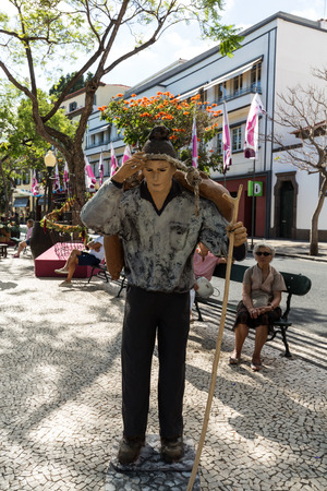 FUNCHAL, MADEIRA, PORTUGAL - SEPTEMBER 1, 2016: Sceneries related to the production of wine during the Wine Festival   in Funchal on Madera, Portugalのeditorial素材