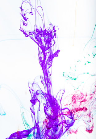 Acrylic colors and ink in water. Abstract background.の写真素材