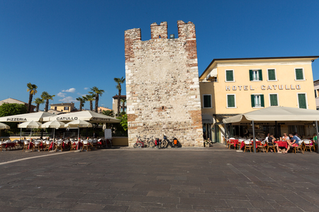 Bardolino attractive old town on the Veronese shore of Lake Garda. Its downtown is lined with shops, bars, restaurants and pizzerias.のeditorial素材