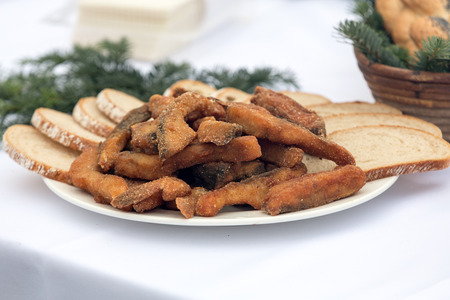 Delicious carp fillets roasted in the frying pan