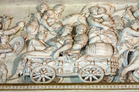 MANTUA, ITALY - MAY 2, 2016:  Palazzo Te in Mantua is a major tourist attraction. The ceiling frescoes are the most remarkable feature if the palace, built in the mannerist architectural style 1524-1534 for Federico II Gonzaga, Marquess of Mantua. Italyのeditorial素材