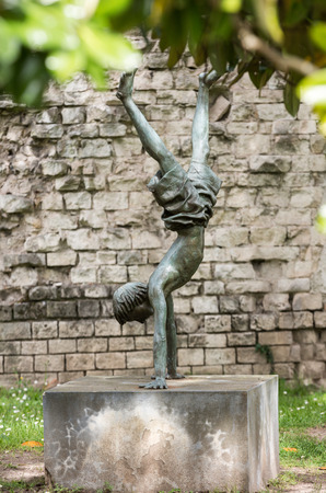 The contemporary art in the garden Civic Museum of the Hermits.  Padua, Italyのeditorial素材