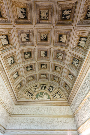 MANTUA, ITALY - MAY 2, 2016:  Palazzo Te in Mantua is a major tourist attraction. The ceiling frescoes are the most remarkable feature if the palace, built in the mannerist architectural style 1524-1534 for Federico II Gonzaga, Marquess of Mantua. Italyのeditorial素材