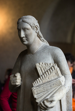 VERONA, ITALY - MAY 1, 2016: Statue of woman in Castelvecchio Museum. Verona, Italyのeditorial素材