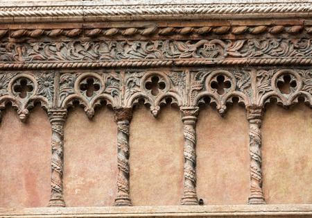 Old  palace on Piazza Sordello The historic city center of Mantova Lombardy .Italyの写真素材