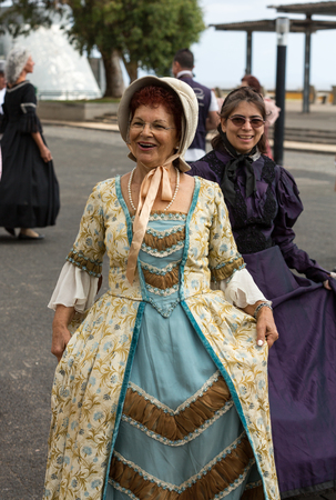 FUNCHAL, MADEIRA, PORTUGAL - SEPTEMBER 4, 2016: Madeira Wine Festival - Historical and Ethnographic parade in Funchal on Madeira. Portugalのeditorial素材