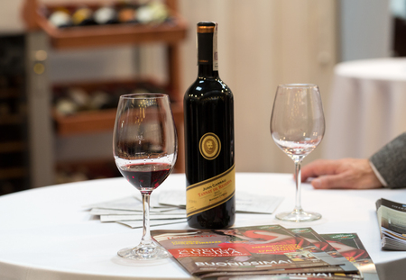 CRACOW, POLAND - NOVEMBER 17, 2016:  International Wine Trade Fair ENOEXPO in Cracow is a professional event dedicated to wine. Every year the producers of wine from all around the world meet the importers, distributors and representatives. Cracow. Polandのeditorial素材