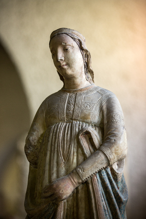 VERONA, ITALY - MAY 1, 2016: Statue of Saint Libera in Castelvecchio Museum. Verona, Italyのeditorial素材