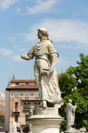Statue on Piazza of Prato della Valle, Padua, Italy.のeditorial素材