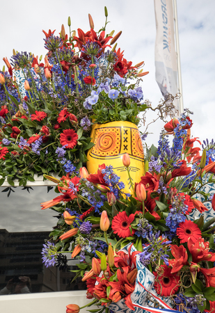 NOORDWIJK, NETHERLANDS - 22 APRIL 2017: Bloemencorso from Noordwijk to Haarlem in the Netherlands.のeditorial素材