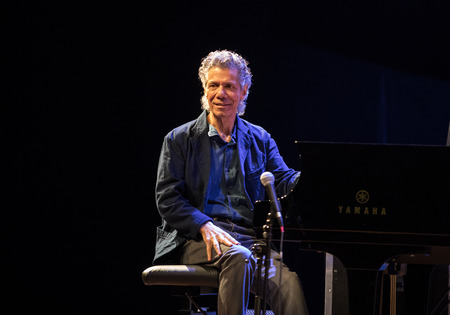 CRACOW, POLAND - MAY 8, 2017: Chick Corea Trio live on stage in ICE Cracow, Poland. Chick Corea is one of the world of jazz giants, a true legend of the piano and keyboards, with more than 50 Grammy award nominations,のeditorial素材