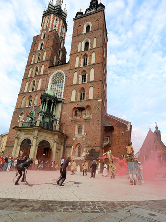 CRACOW, POLAND - JULY 5, 2017: 30th Street - International Festival of Street Theaters in Cracow, Poland.  An Odyssey Towards New Shores â a street paradeのeditorial素材