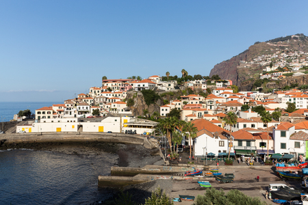 CAMARA DE LOBOS, MADEIRA, PORTUGAL - SEPTEMBER 5, 2016: Camara de Lobos - traditional fishing village, situated five kilometres from Funchal on Madeira. Portugalのeditorial素材