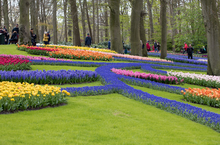 LISSE, NETHERLANDS - APRIL 19, 2017: Visitors at the Keukenhof Garden in Lisse, Holland, Netherlands.のeditorial素材