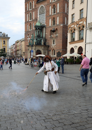 CRACOW, POLAND - JULY 5, 2017: 30th Street - International Festival of Street Theaters in Cracow, Poland.  An Odyssey Towards New Shores â a street paradeのeditorial素材