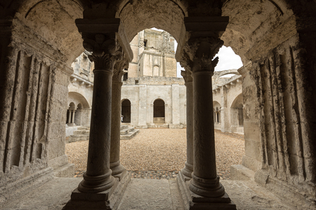 Cloisters in the  Abbey of St. Peter in Montmajour near Arles, Franceのeditorial素材