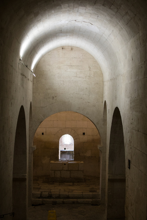 MONTMAJOUR, FRANCE - JUNE 26, 2017: Interior of  Abbey of St. Peter in Montmajour near Arles, Franceのeditorial素材
