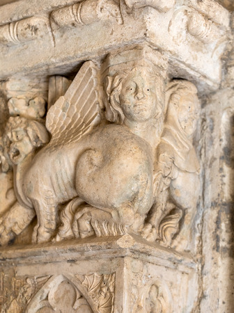 MONTMAJOUR, FRANCE - JUNE 26, 2017: Cloisters in the  Abbey of St. Peter in Montmajour near Arles, Franceのeditorial素材
