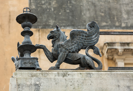 Architectural detail in the historic city center of Padua. Italyの写真素材