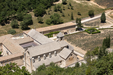 Senanque Abbey or Abbaye Notre-Dame de Senanque near Gordes in Provence, Franceのeditorial素材
