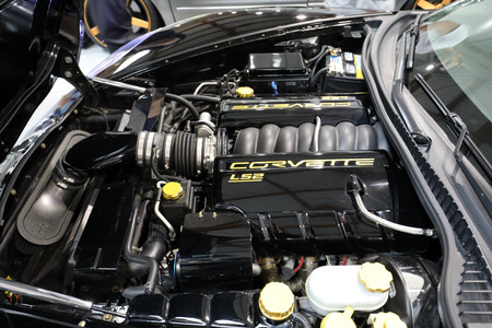 CRACOW, POLAND - MAY 20, 2017: Chevrolet Corvette displayed at  MOTO SHOW in Cracow Poland....